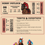 Cream Illustrated Horse Racing Ticket (2)